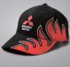 Бейсболка черная с логотипом Mtsubishi, “огненный” дизайн