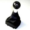Gearshift lever, 5-speed, leather, carbon