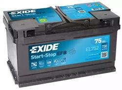 EXIDE Батарея аккумуляторная "EFB", 12В 75А/ч