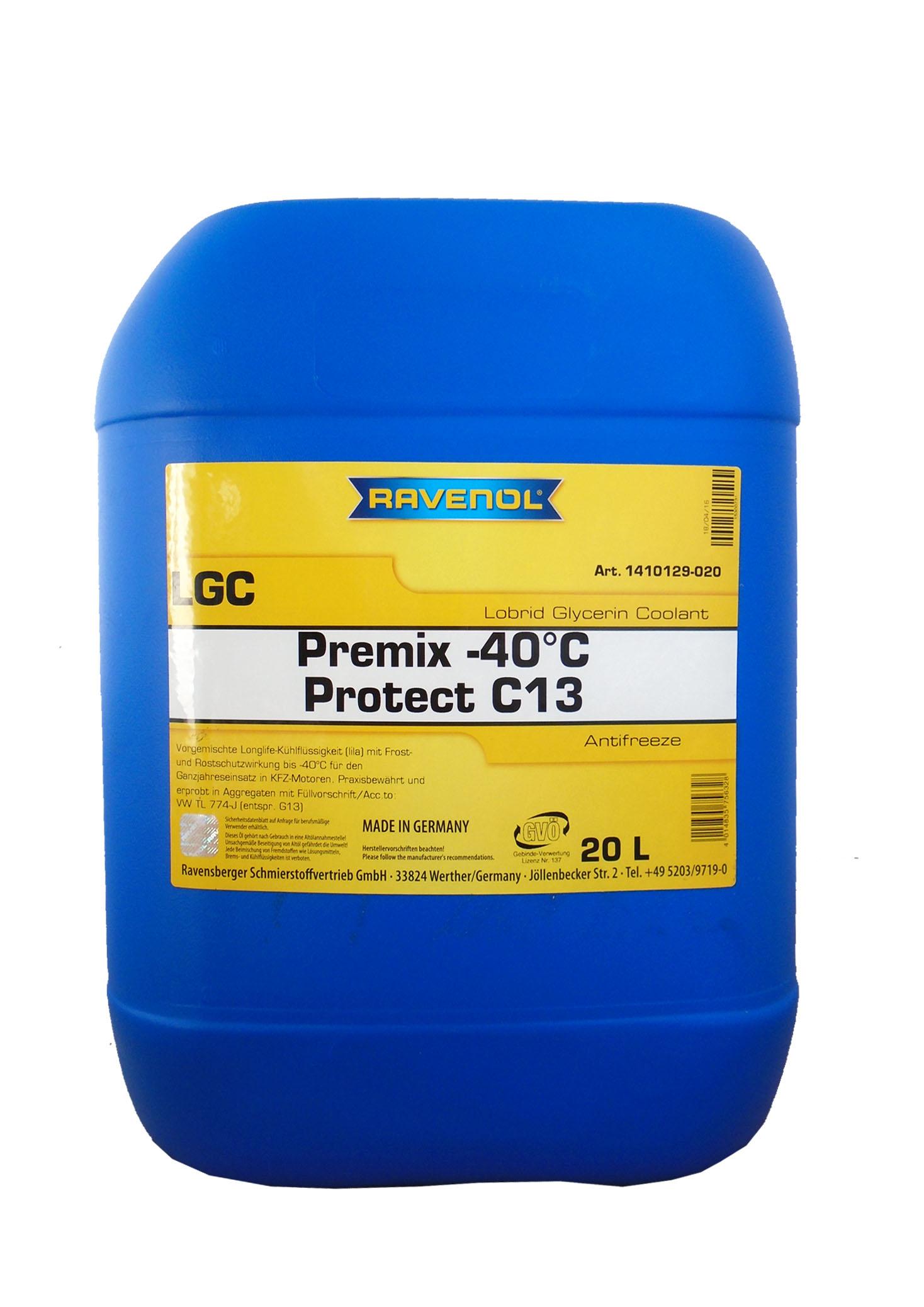 Жидкости охлаждающие LGC Lobrid Glycerin Coolant Premix Ravenol 4014835756328